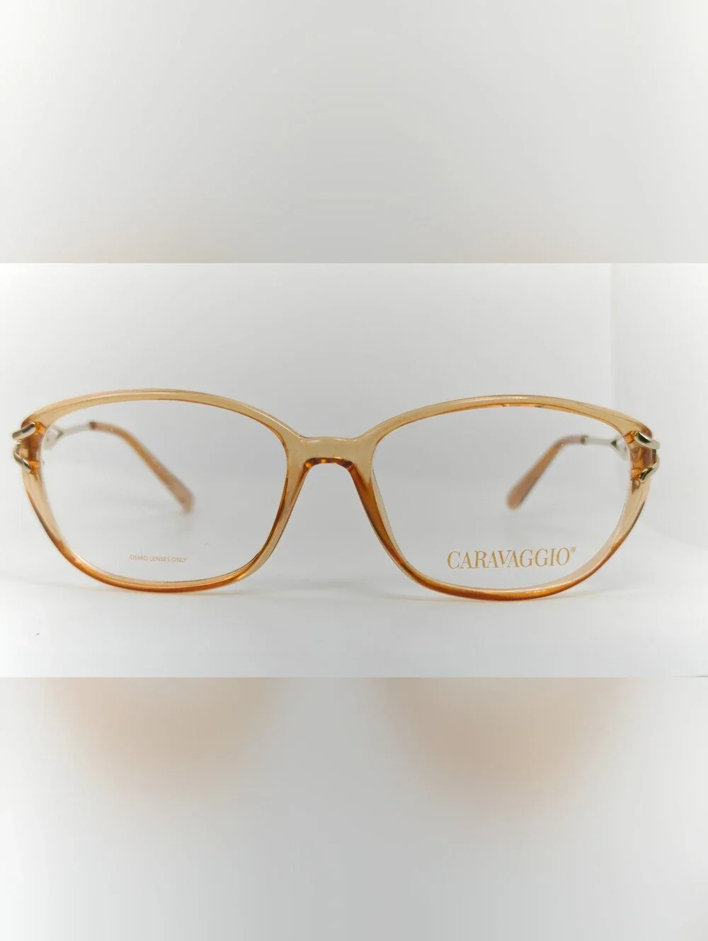 Caravaggio. Women's Light Brown Clear Frame Eyeglasses. Decor.